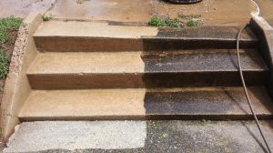 pressure washing concrete stairs